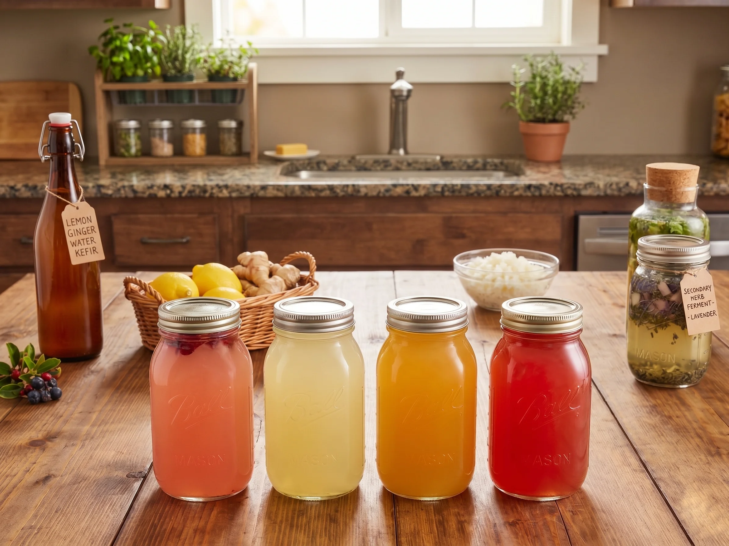 Variétés de kéfir aromatisé de différentes couleurs